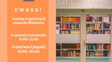 Zmiany w godzinach otwarcia Biblioteki (Juwenalia 2025)