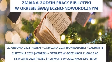 ZMIANA GODZIN PRACY BIBLIOTEKI